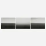 Hiroshi Sugimoto, Pacific Ocean Oregon; Atlantic Ocean Cliffs of Moher; Mediterranean Sea Cassis (three works from the Time Exposed portfolio), offset lithograph on Mitsubishi Real Art Both Sides and mounted to Peach Kent
