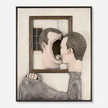 Dan Herschlein, Whose House Do We Live In?, 2019, wood, plaster, pigmented joint compound, milk paint, wax and graphite