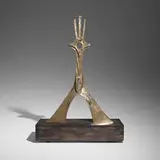 Hannah Holliday Stewart, Temple Sume, bronze, painted wood