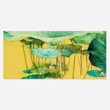 Su-en Wong, Golden Fable, 2003, colored pencil and acrylic on panel