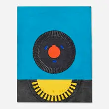 Roberto Crippa, Yellow Sun, c. 1961, acrylic and polymer collage on panel
