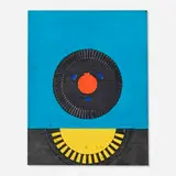Roberto Crippa, Yellow Sun, c. 1961, acrylic and polymer collage on panel