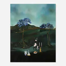 Sanam Khatabi, I seem to remember barking at you, 2018, oil on canvas