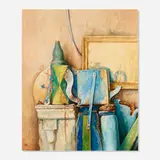 Samuel Bak, Still Life with Blue Teapot