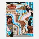 Christian Ruiz Berman, Doubt Xolotl, 2021, acrylic and stucco on panel