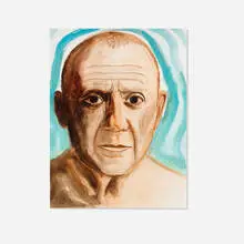 Salomón Huerta, Picasso, watercolor on paper