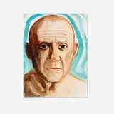 Salomón Huerta, Picasso, watercolor on paper