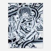 Geoffrey Bouillot, Portrait of Epione, 2022, acrylic on canvas