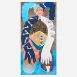 Creature of the Grey Lagoon by Amaryllis DeJesus Moleski, 2020, gouache, acrylic and colored pencil on paper, sold Mar 2026