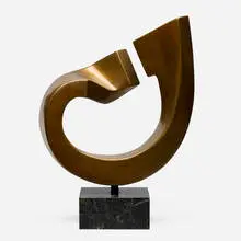 Lucile Driskell, Open Form II, bronze, marble