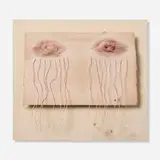 Lenore Tawney, The Eyes of Ur, 1986, watercolor, paper, string