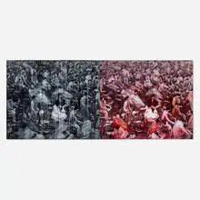Sheng Qi, Bicycle (Diptych), 2007, acrylic on canvas mounted to board
