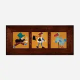 The Cambridge-Wheatley Co., Rare tiles from the Alice in Wonderland series, set of three, c. 1928, glazed earthenware