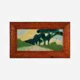 Cecil Duell for Rookwood Faience, Unique architectural tile with landscape, c. 1910, glazed earthenware