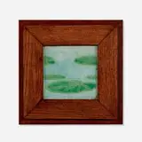 Grueby Faience Company, Tile with lily pads