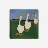 Van Briggle Pottery, Early five-color tile with geese