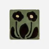 Van Briggle Pottery, Early tile with stylized poppies, c. 1907-08, glazed earthenware