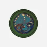 California Faience, Tile with peacock