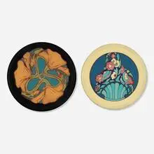 California Faience, Tiles, set of two, c. 1920, glazed earthenware