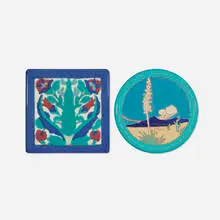 California Faience, Tiles, set of two, c. 1920-25, glazed earthenware