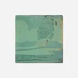Marblehead Pottery, Tile with sailing vessel at sea, c. 1915, glazed earthenware