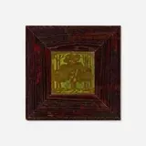 Arthur Eugene Baggs for Marblehead Pottery, Scenic tile with oak tree