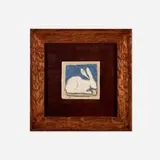 Grueby Faience Company, Tile with rabbit