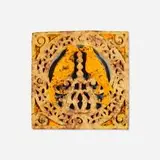 Teco Pottery, Rare tile with cardinals