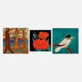 Solon and Schemmel Tile Company, Collection of three tiles, c. 1925, glazed earthenware