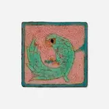Solon and Schemmel Tile Company, Tile with parrot, c. 1925, glazed earthenware