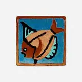 Solon and Schemmel Tile Company, Tile with fish, c. 1925, glazed earthenware