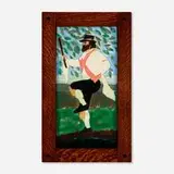 Motawi Tileworks, Large plaque with Morris dancer, 1999, glazed earthenware