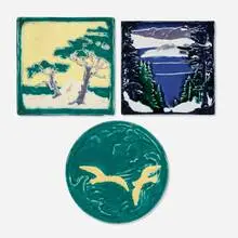 Walrich Pottery, Collection of three tiles, c. 1927, glazed earthenware