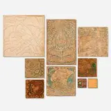 Collection of eight tiles by Ernest A. Batchelder for Batchelder Tile Company, c. 1920, glazed earthenware, sold Jan 2025