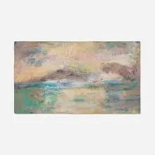 Laird Plumleigh Studios, Monumental landscape tile (in the style of Albert Bierstadt), 2015, handpainted and glazed earthenware