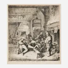 Cornelis Dusart, Der Violonspieler in der Schenke (The Violin Player Seated in the Inn), 1685, etching with roulette