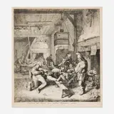 Cornelis Dusart, Der Violonspieler in der Schenke (The Violin Player Seated in the Inn), 1685, etching with roulette