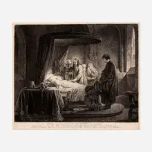 Georg Friedrich Schmidt, Christ and the Daughters of Jairus (after Rembrandt van Rijn), 1767, etching on paper