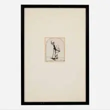 Man leaning on his stick by Adriaen van Ostade, c. 1675, etching on laid paper, sold Dec 2024