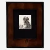 The Old Bearded Man in a High Fur Cap, with Eyes Closed by Rembrandt Harmensz van Rijn, c. 1635, etching on laid paper, sold Dec 2024