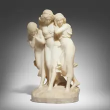 Giuseppe Gambogi, Three Women, c. 1900, alabaster
