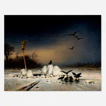 Gefrorenes by Eduard Hildebrandt, oil on canvas, sold Dec 2024
