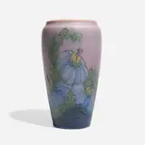 Double Vellum/Decorated Mat vase with passionflowers by Katherine Jones for Rookwood Pottery, sold Nov 2024