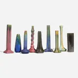 Fulper Pottery, Collection of nine bud vases