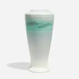 Banded Vellum vase with fish by Edith Noonan for Rookwood Pottery, sold Nov 2024