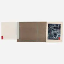 Steven Sorman, The First Building Project According to What Plan, 1978, lithograph and intaglio in colors with collage
