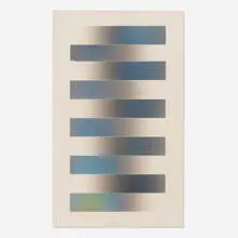 Larry Bell, Vapor Drawing MS (Multi Stripe) 32, 1978, aluminum and silicon monoxide on white Arches cover