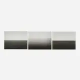 Hiroshi Sugimoto, Sea of Okhotsk, Hokkaido; Mediterranean Sea, Cassis; Mediterranean Sea, Crete (three works from the Time Exposed portfolio), 1989-90, offset lithograph on Mitsubishi Real Art Both Sides and mounted to Peach Kent