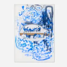 Kristin Calabrese, What's the Deal?, 2015, oil and spray paint on canvas