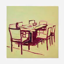 Roger Herman, Chair + Tables, 2007, oil on canvas